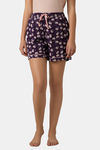 Amante Viscose Shorts - Shadow Purple Floral Print — thumbnail 1